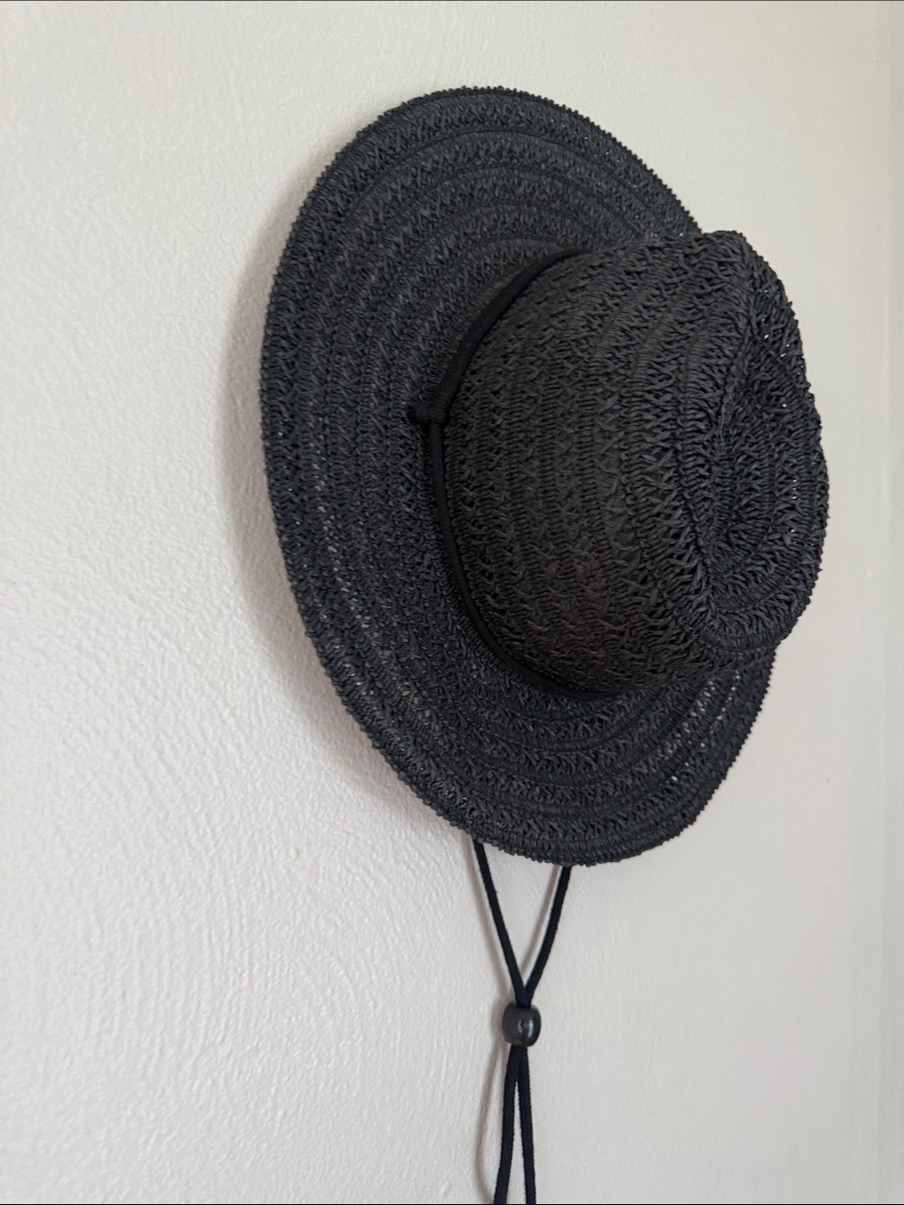 Wide Brim Straw Sun Hat - Black - Picture 4 of 6